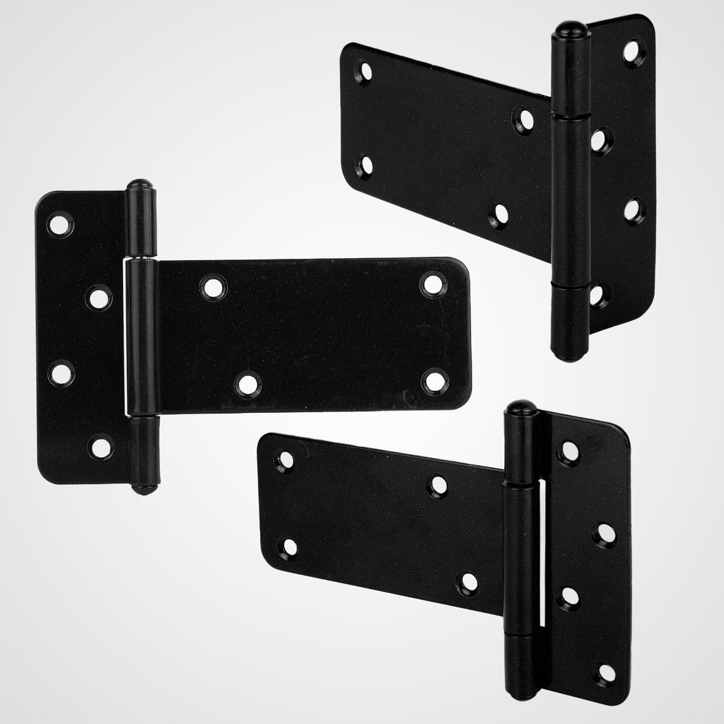 6 Pack 6" Heavy Duty Gate Hinges, 280 Lbs Capacity Black Door Hinges