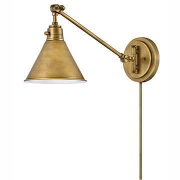 Arti Medium Swing Arm Single Light Wall Sconce, Heritage Brass