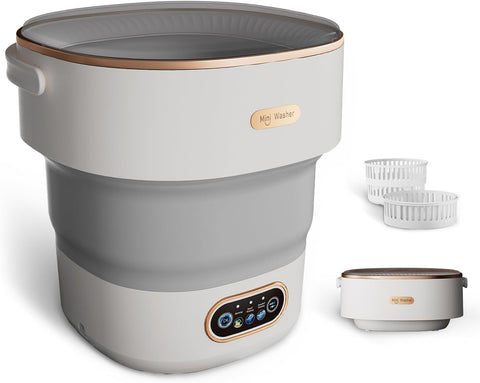 Mini Laundry Machine 16L - Foldable Portable Laundry Machine and Spinner for Baby Clothes, Underwear, Socks; Ideal for