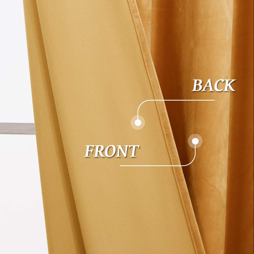 Gold Velvet Curtains 84 inches Bedroom