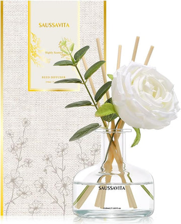 Reed Diffusers Set, 7.10 oz Flower Scented Diffuser with 7 Sticks, Long Lasting Home Fragrance for 120 Days, Perfect