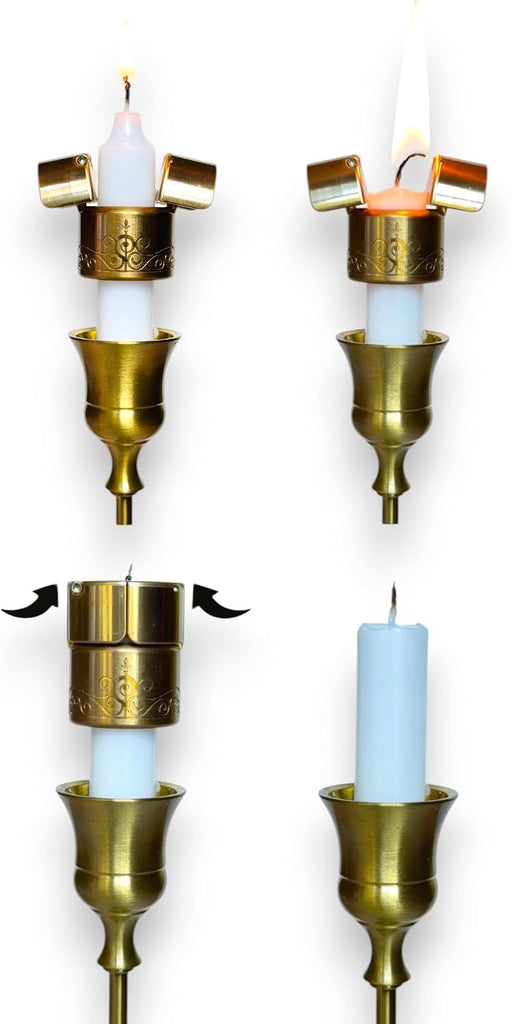 Automatic Candle Extinguisher | All-in-One Candle Snuffer & Wick Trimmer | American Solid Brass Design | Unique Gift
