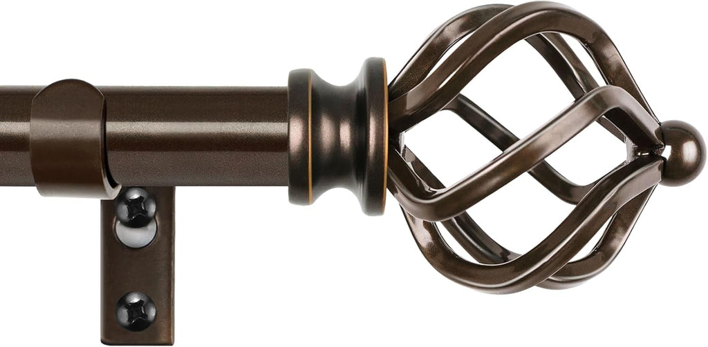 Bronze Curtain Rod 32 to 58 Inch(2.6-4.8ft), Adjustable Curtain Rods for Windows 28 to 48 Inch, 3/4 Inch Splicing