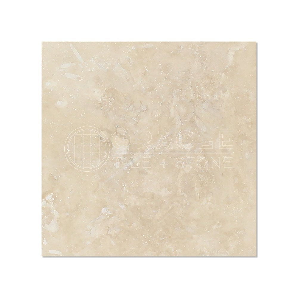 Ivory (Light) Travertine 6 X 6 Field Tile, Filled & Honed