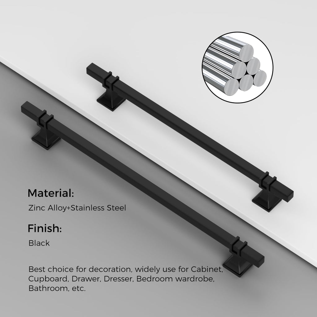 30 Pack 10 Inch Black Cabinet Handles Matte Black Cabinet Pulls