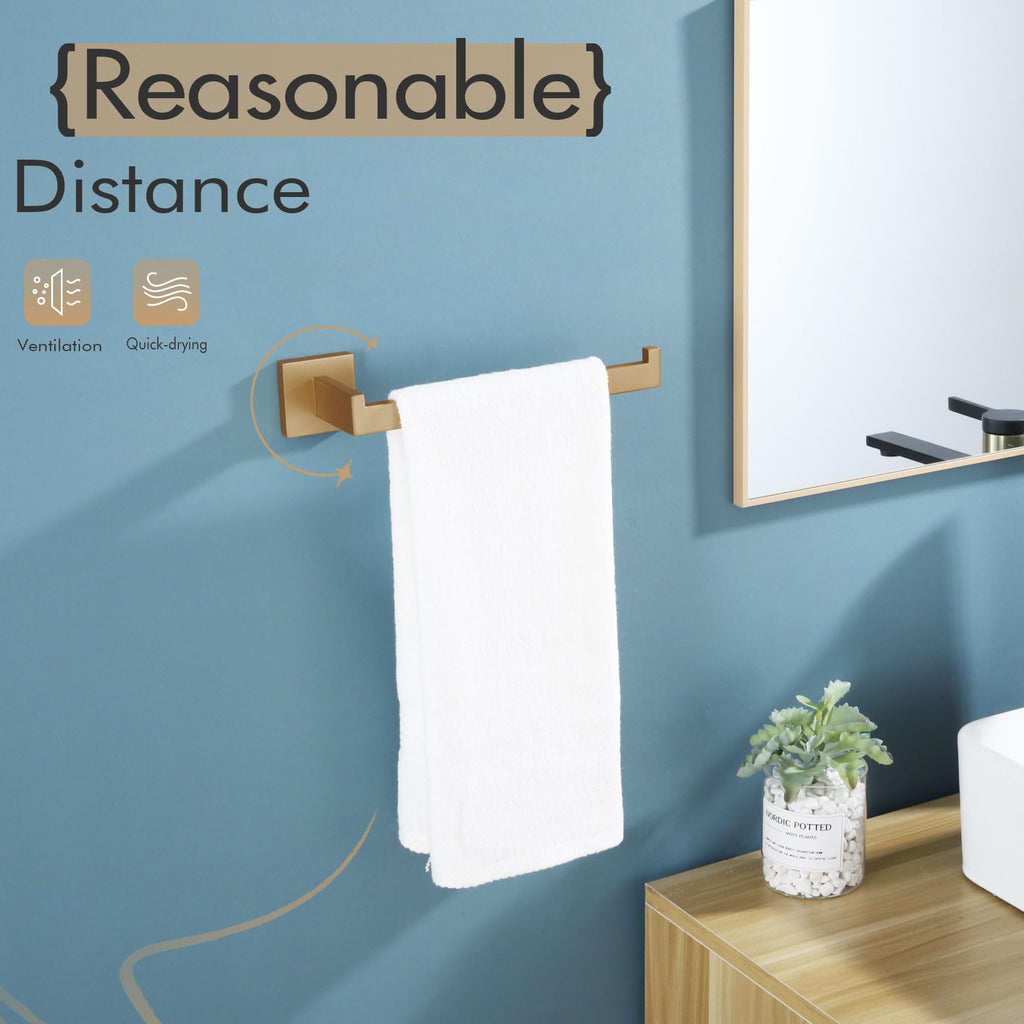 Towel Bar Wall Mount 9'' Hand Towel Holder Stainless Steel Bath Kitchen Accessories, Champagne Bronze B3003CPG