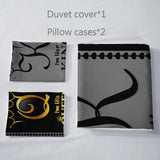 Grey and Black Duvet Cover Set King, K and Q Printed Crown Couple Bedding Set Gifts,3 Piece His Her Themed Lightweight