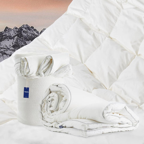 95% Hungarian Goose Down Comforter, Heavyweight Winter Duvet Insert, 750 Fill Power