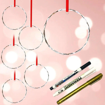 Personalized Glass Ornaments 3'' Clear Round Glass Ornament Blank - Set of 6