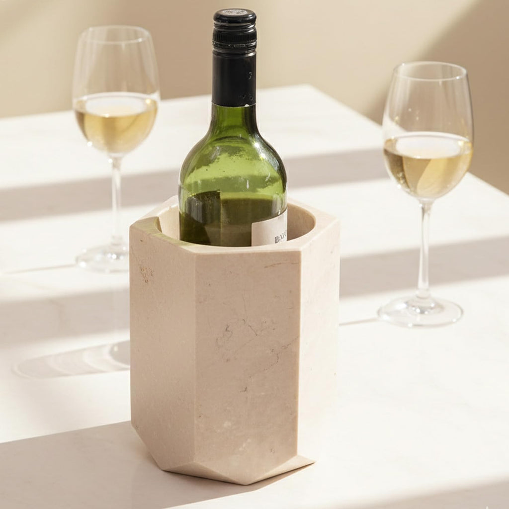Marble Wine Chiller Bucket, Bottle Cooler for Wine & Champagne