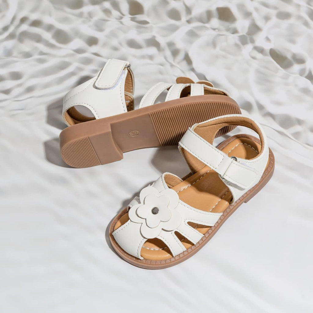 Girls Sandals Closed Toe Flower Summer Outdoor Beach Dress Shoes (Toddler/Little Kid)