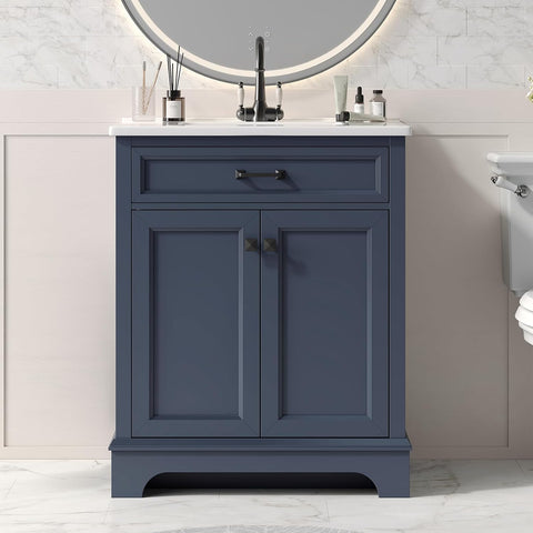 ONBRILL 28" Modern Bathroom Vanity with Ceramic Sink