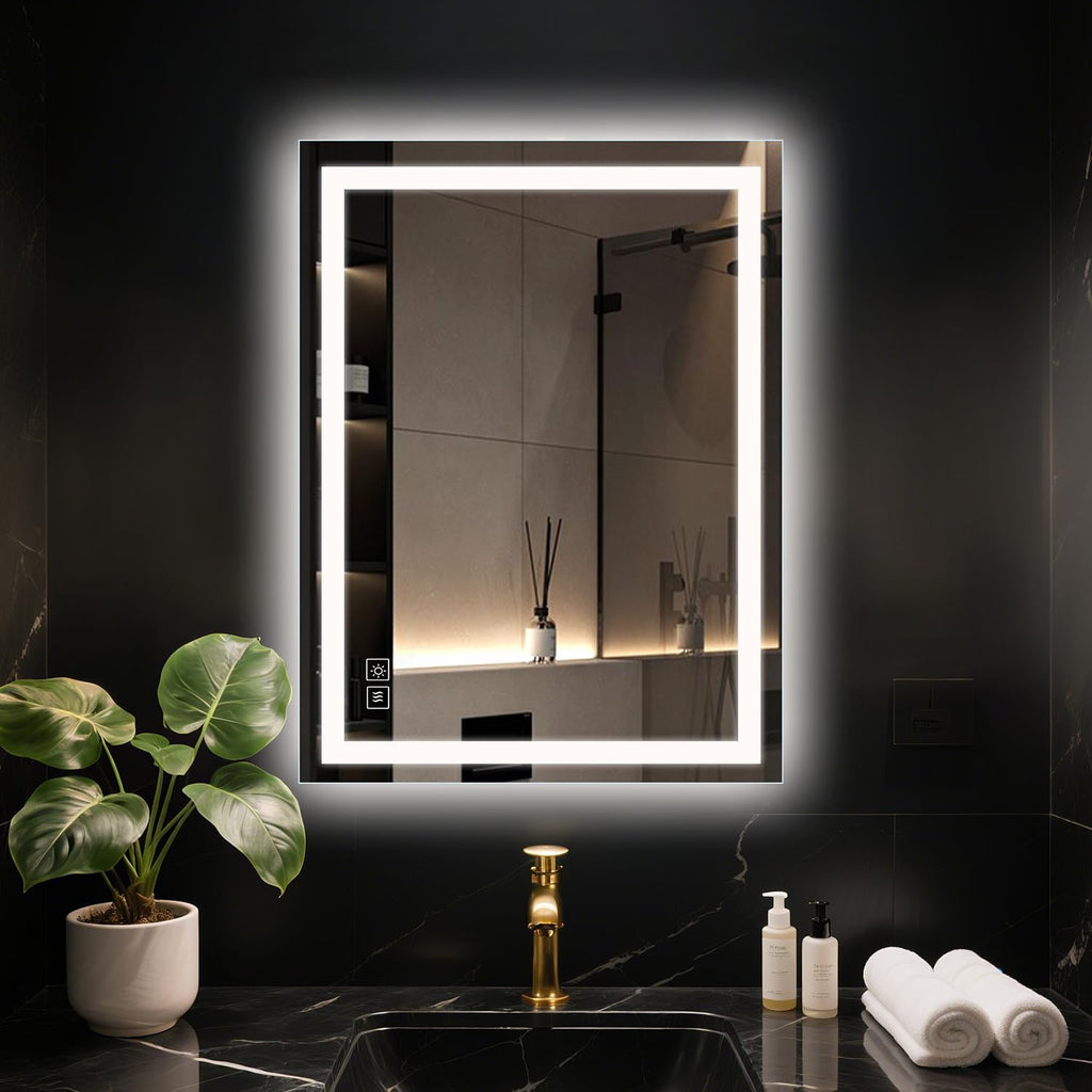 32”x24“ LED Bathroom Mirror with Light, Anti-Fog Wall Mount Vanity Mirror Dimmable & 3CCT, Memory Function
