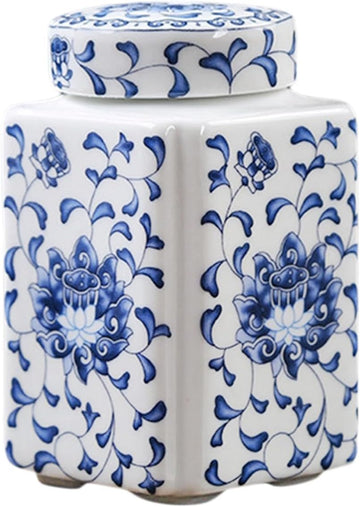 Ceramic Ginger Jar Porcelain Temple Jar Delicate Chinese Style Decorative Jar Multi Purpose Storage Jar Vase Flower