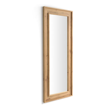 Angelica wall/Floor Mirror, 63x 26.4 in, Rustic Oak, Made in Italy