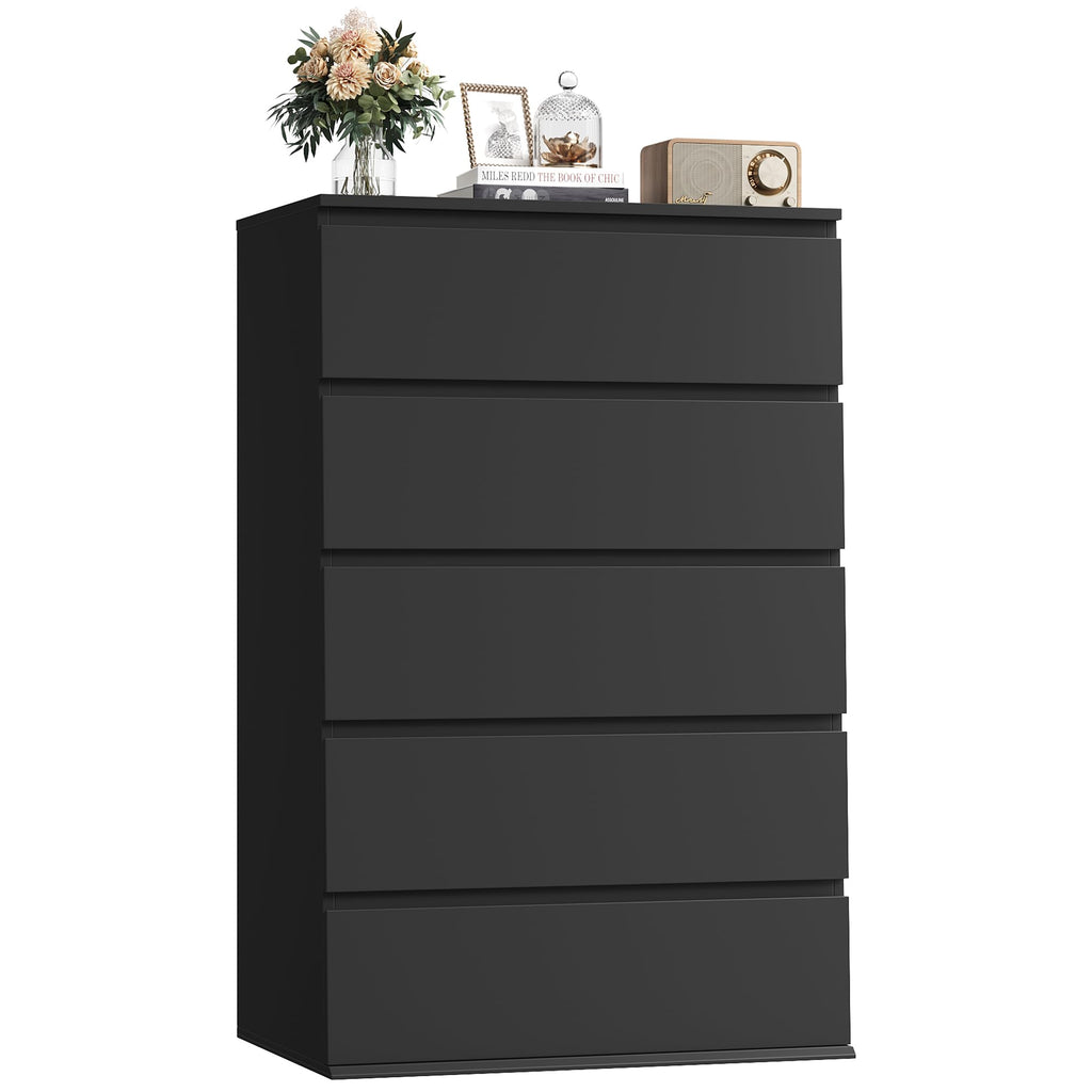 Black, 5 Drawer Chest of Drawers