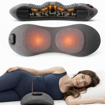 Rechargeable Back Massager with Heat, 3-in-1 Lumbar & Spine Massager Pillow with Traction Support, 2500mAh Cordless