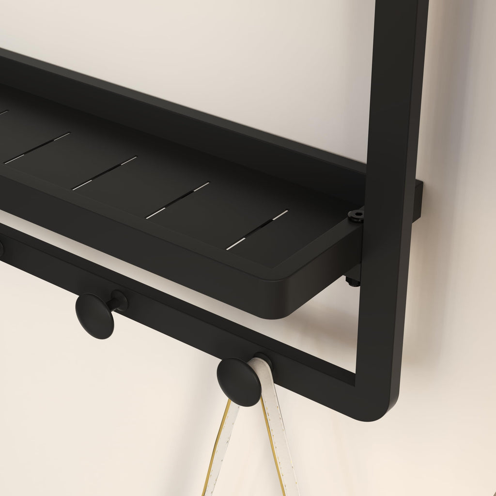 Wall Mirror with Shelf and Hooks 29.5" x 21.7" Bathroom Mirror
