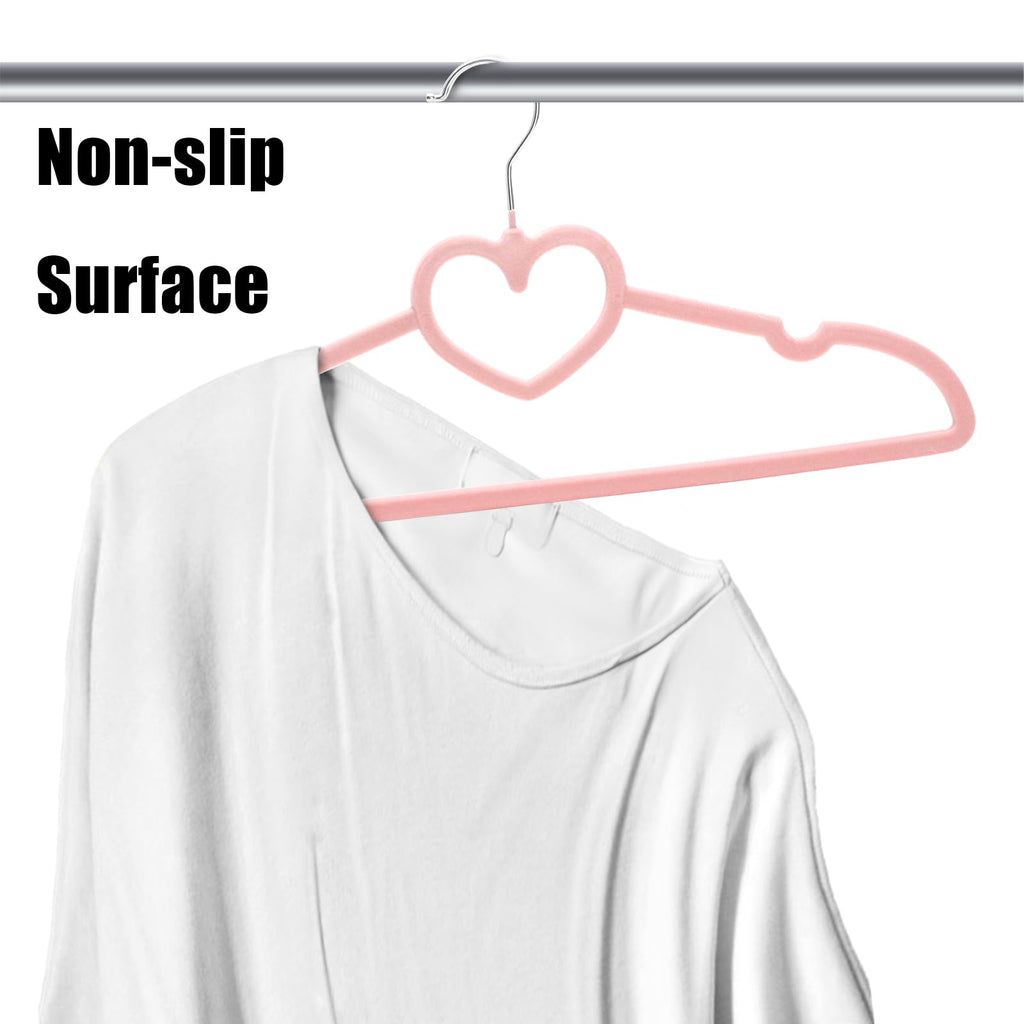 50 Pack Pink Velvet Hangers, Non-Slip Clothes Hangers with 360 Degree Rotating Hook Thin Felt Adult Hanger for Coat
