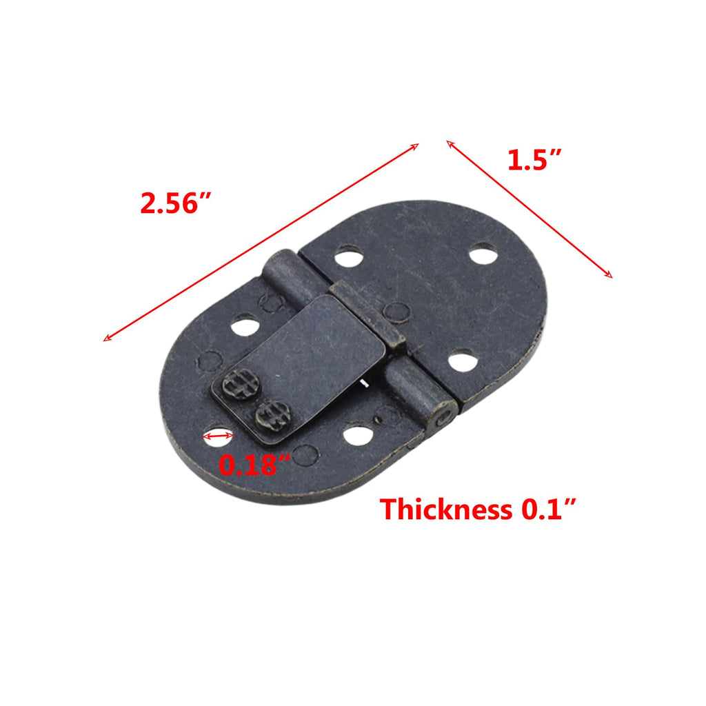 Drop Leaf Table Hinges, 2.56 x 1.5 Inch, Vintage Black, 4Pcs