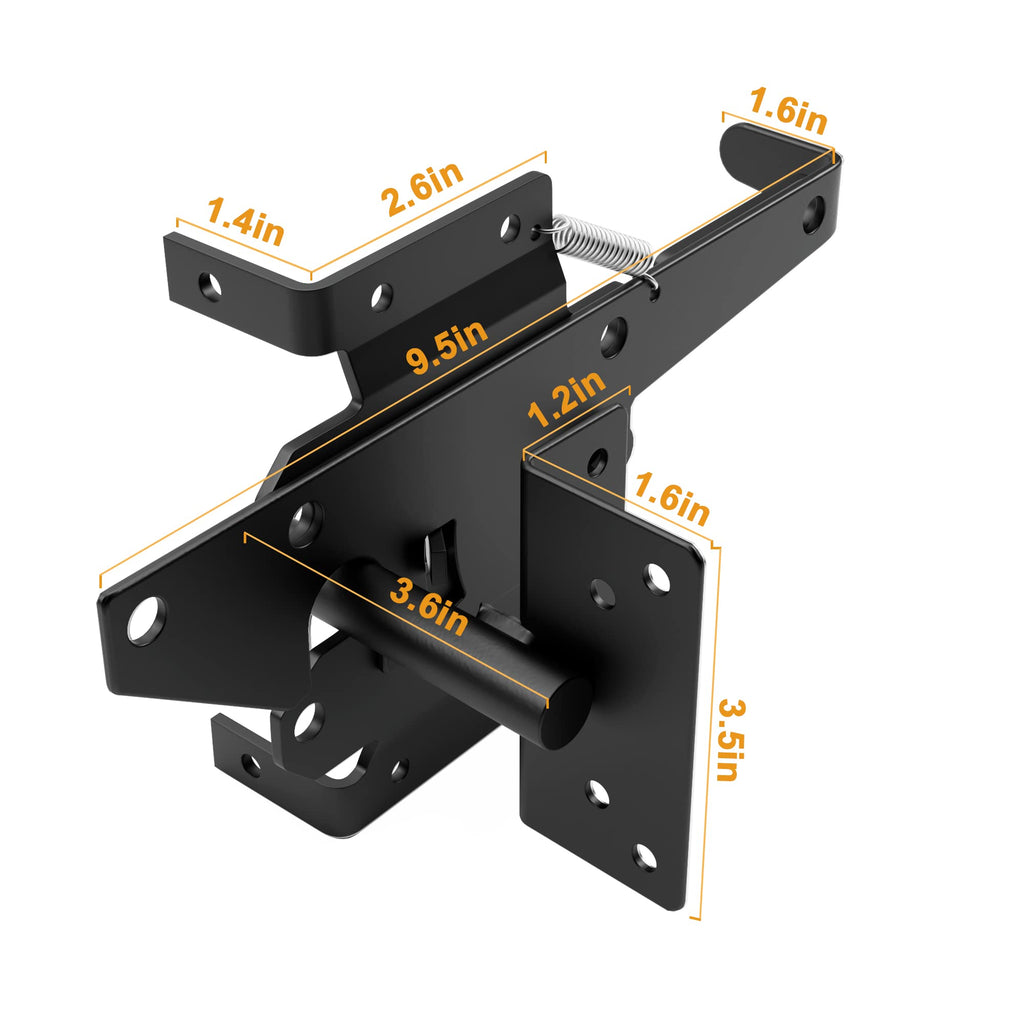304 Stainless Steel Self Locking Gate Latch and Gate Hinges 2 Sets