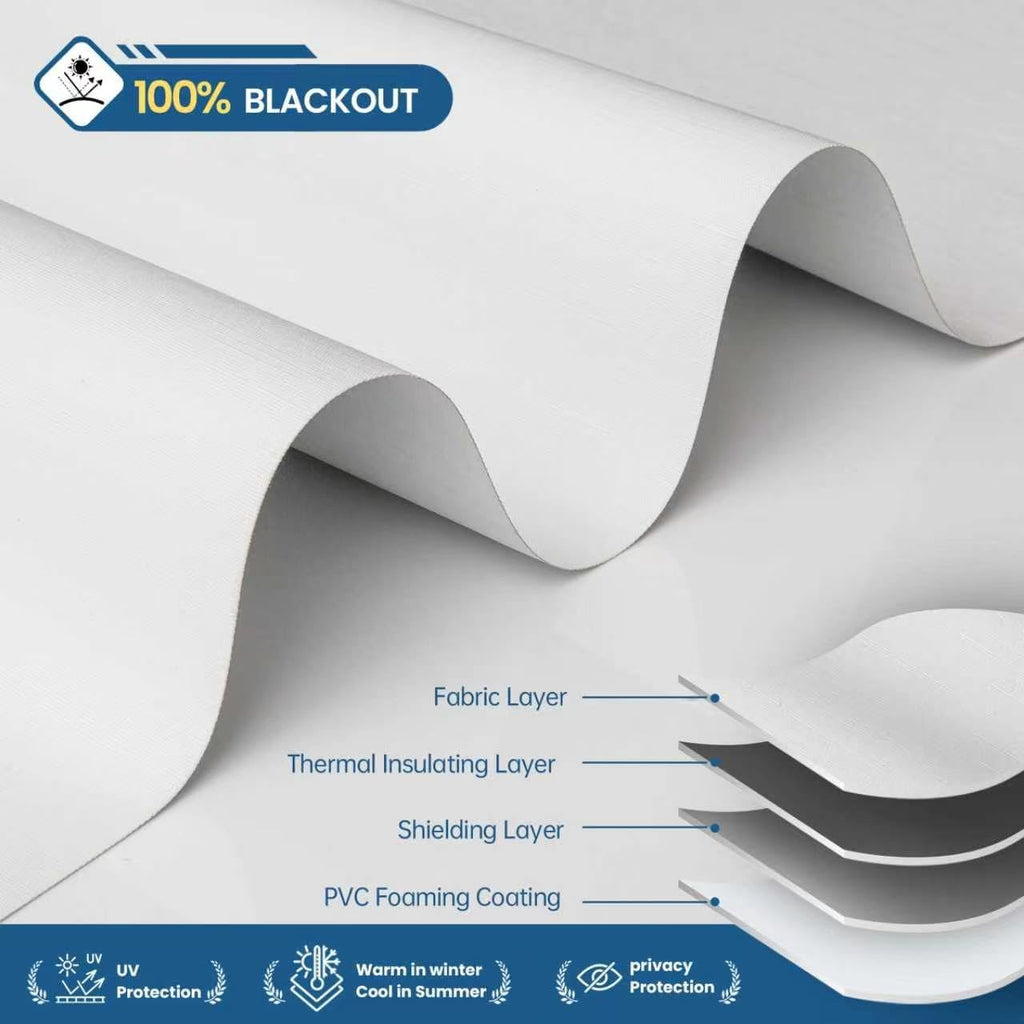 No Drill Motorized Blinds with Remote, Automatic Roller Shades