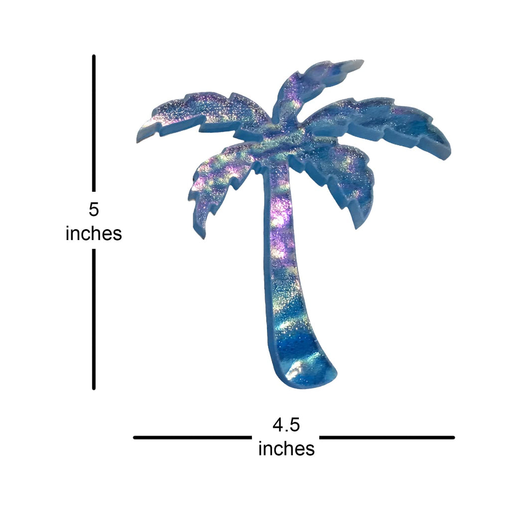 Palm Tree Glass Swimming Pool Step Marker Mosaic(5"x4.5", Deep Blue) (2 Pack)