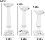 Crystal Candelabra Set, Dual-Sided Candle Holder Reversible for Taper, Tealight & Pillar Candles 3-in-1 Versatile