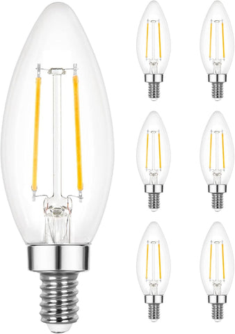 E12 LED Candelabra Bulb 40 Watt Equivalent, Dimmable Chandelier Light Bulbs 5000K Daylight, B10 Candle Bulbs for