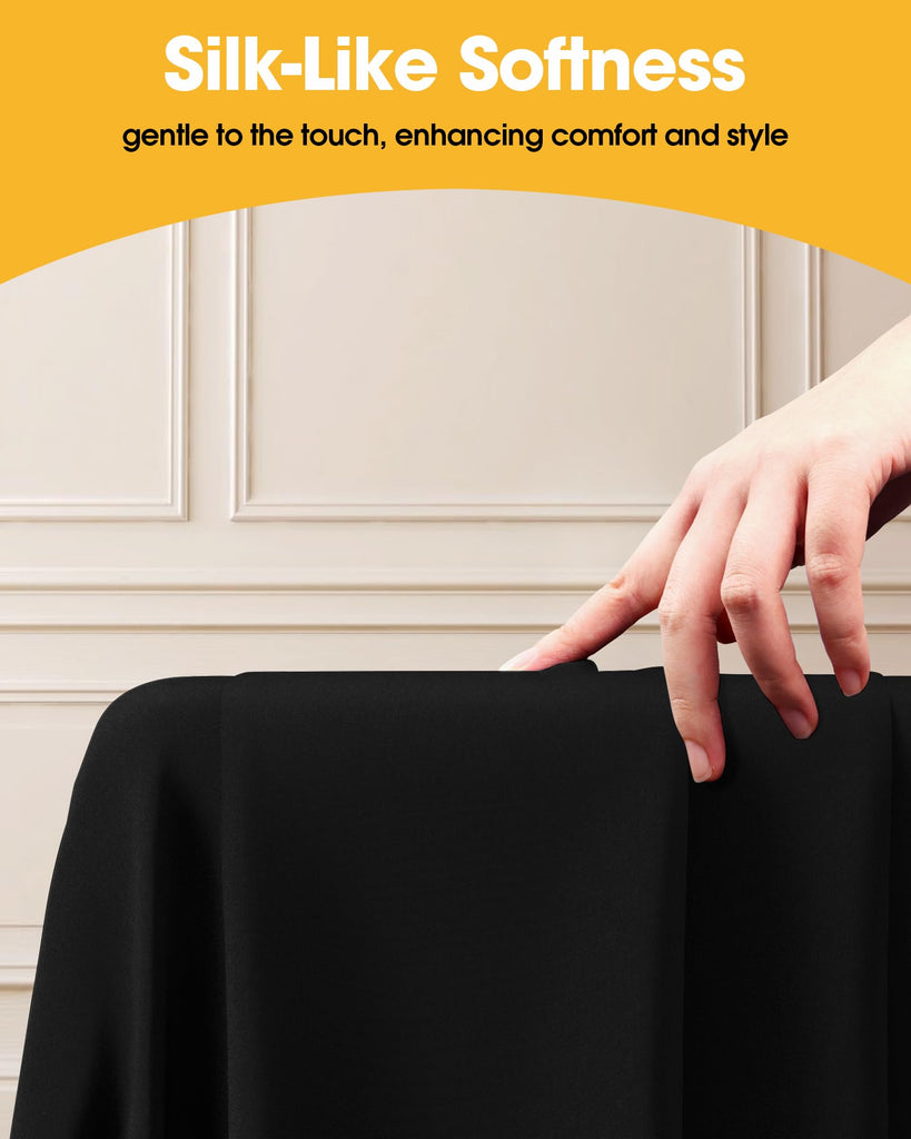 Black Polyester Table Cloth, 6 Pack, 60 x 102 in