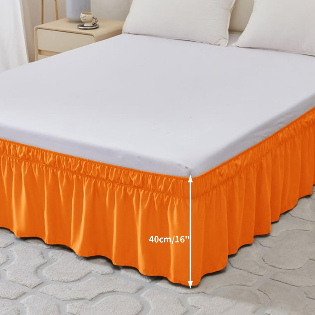 Fall Bed Skirt Wrap Around Ruffled Elastic Navy Blue 59"x78"