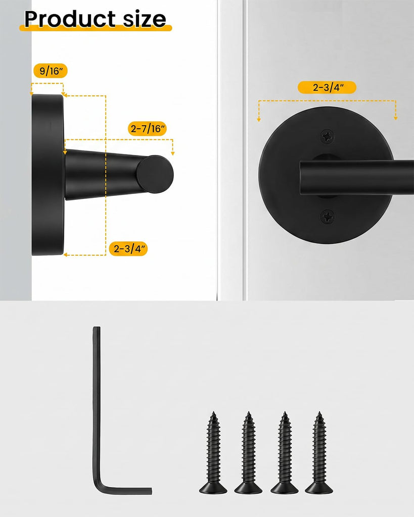 Black Door Handle Interior,Dummy Door Levers for Closets 1 Pack