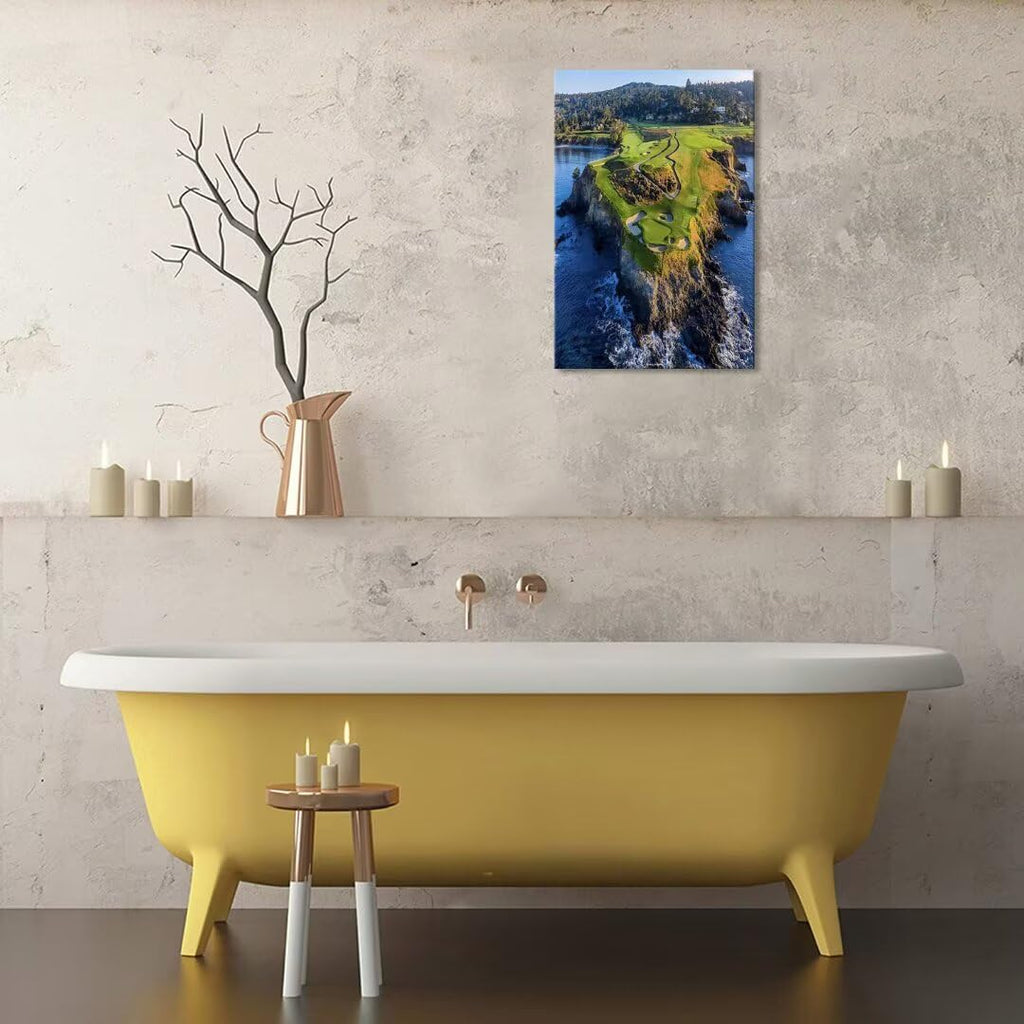 Pebble Beach Golf Course Canvas Wall Art Bedroom Bathroom Home Decorations Sports Landscape Office Room Decor Golf