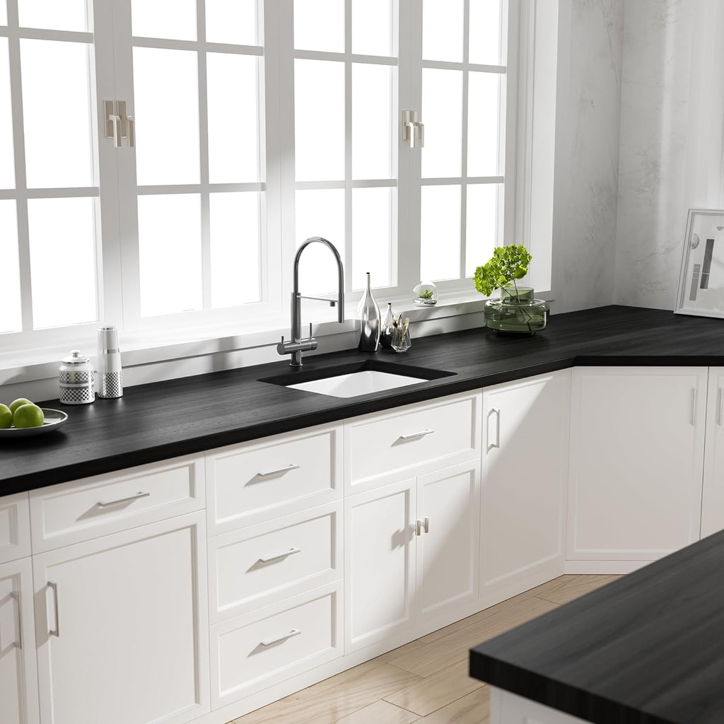 Undermount Kitchen Sink 23.5x18.5 Rectangular Ceramic Single Bowl