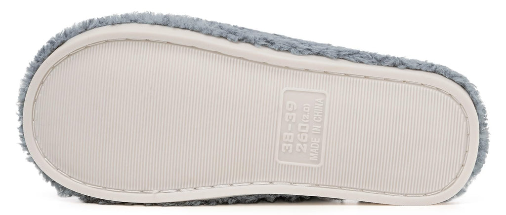 Fuzzy Open Toe Slippers for Men Indoor House Slipper, Blue, US 6-7