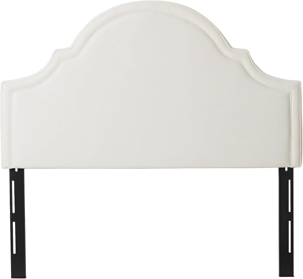 Upholstered Queen Headboard, Antique White Woven