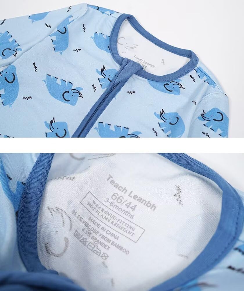 Unisex Baby Bamboo Viscose Pajamas with Mittens and Feet Cuffs