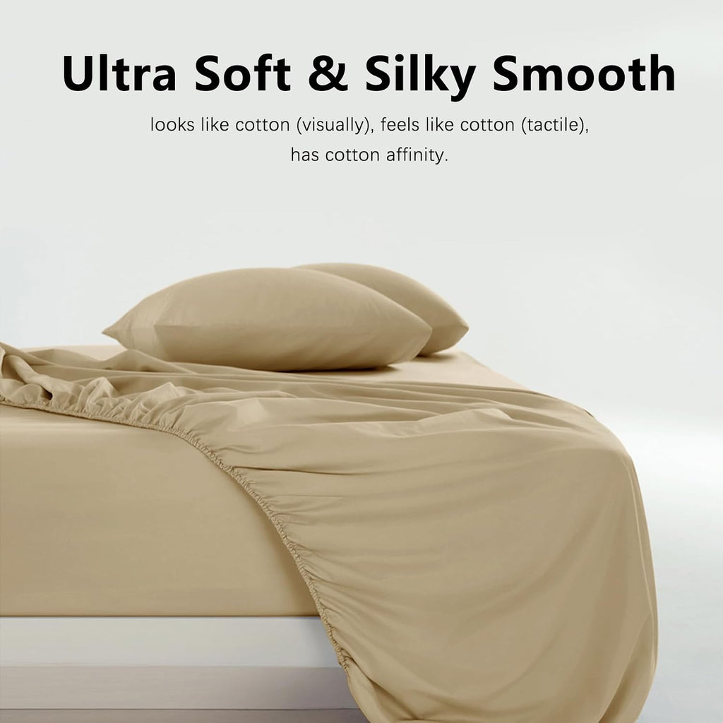King 4 Piece Sheet Set - Hotel Luxury Bedding for King Bed - Soft and Breathable Bed Sheets Set - Deep Pocket