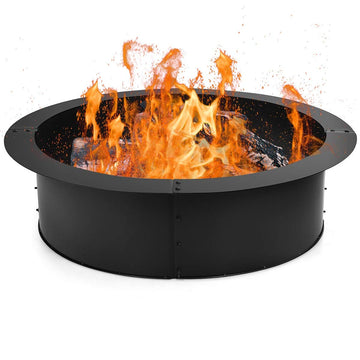 Fire Ring, Heavy Duty Steel DIY Fire Pit Rim, Above/In-Ground Fire Pit Liner Backyard Camping, 36 Inch Outer/30 Inch