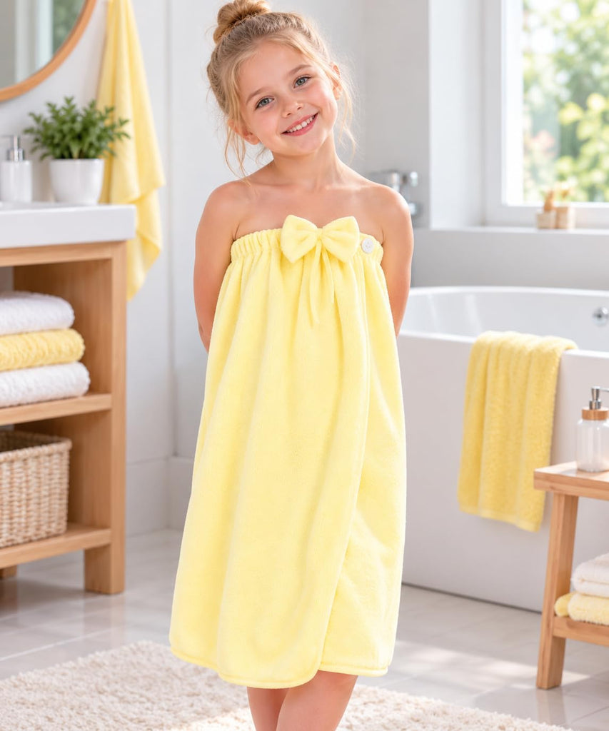 Kids Girls Spa Bath Towel Robe Beach Shower Cover Up Body Wrap