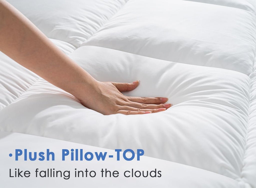 Mattress Topper Full Cooling Plush Pillow Top Mattress Pad Feather Bed Topper, Extra Thick Hotel Quality Down
