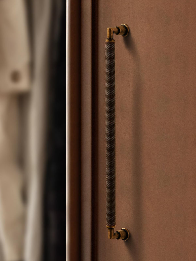 5 Pack Antique Brass Cabinet Pulls 12.6" Hole Center Knurled Drawer Pulls Bathroom Dresser Handles Hardware Bar Zinc