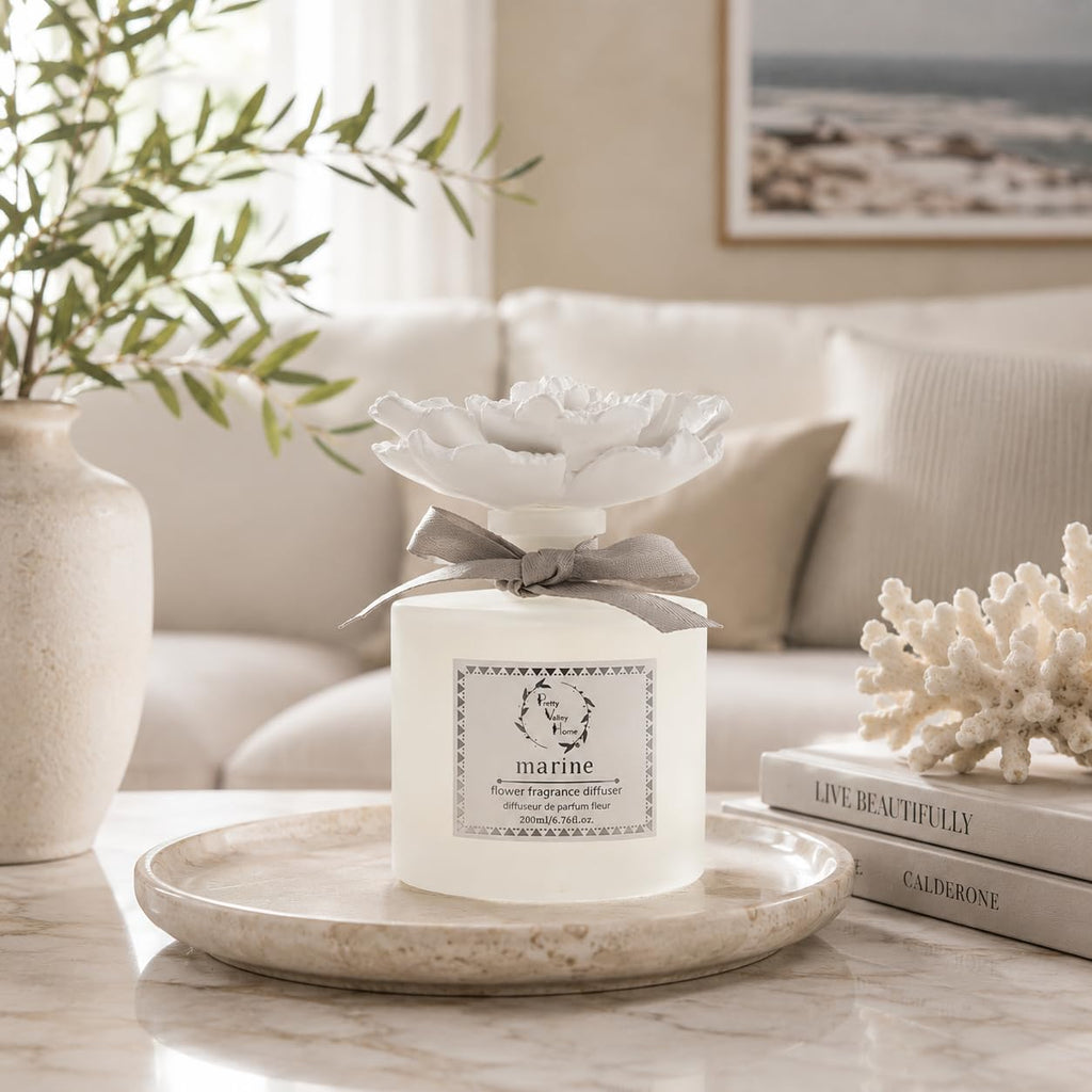 Reed Diffuser Sets, 6.76 Fl. Oz / Ceramic Diffuser Flower Gift Box, Home Reed Diffuser Office Bathroom Living