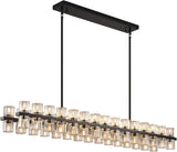 Modern Crystal Chandeliers L54in Large Black Rectangle Chandelier, K9 Crystal Pendant Lights Kitchen Island,Chandeliers for Dining Room, For Over the Dining Table,Kitchen Island,(60xG4 Bulbs Included) A117-B0F6V487GZ