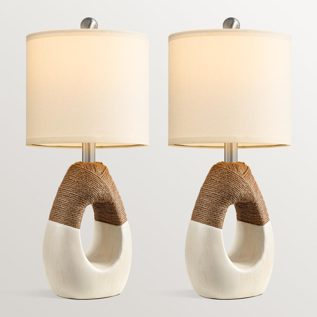 19'' Small Boho Table Lamps Set of 2 for Bedside