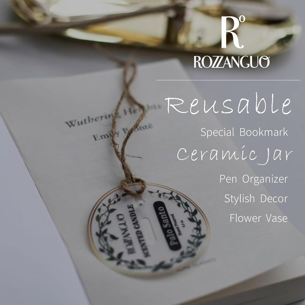 Luxury Textured Ceramic Jar Scented Candle Set 2 x 5.2oz | Non Toxic 100% Natural Coconut & Soy Wax Blend | Hand