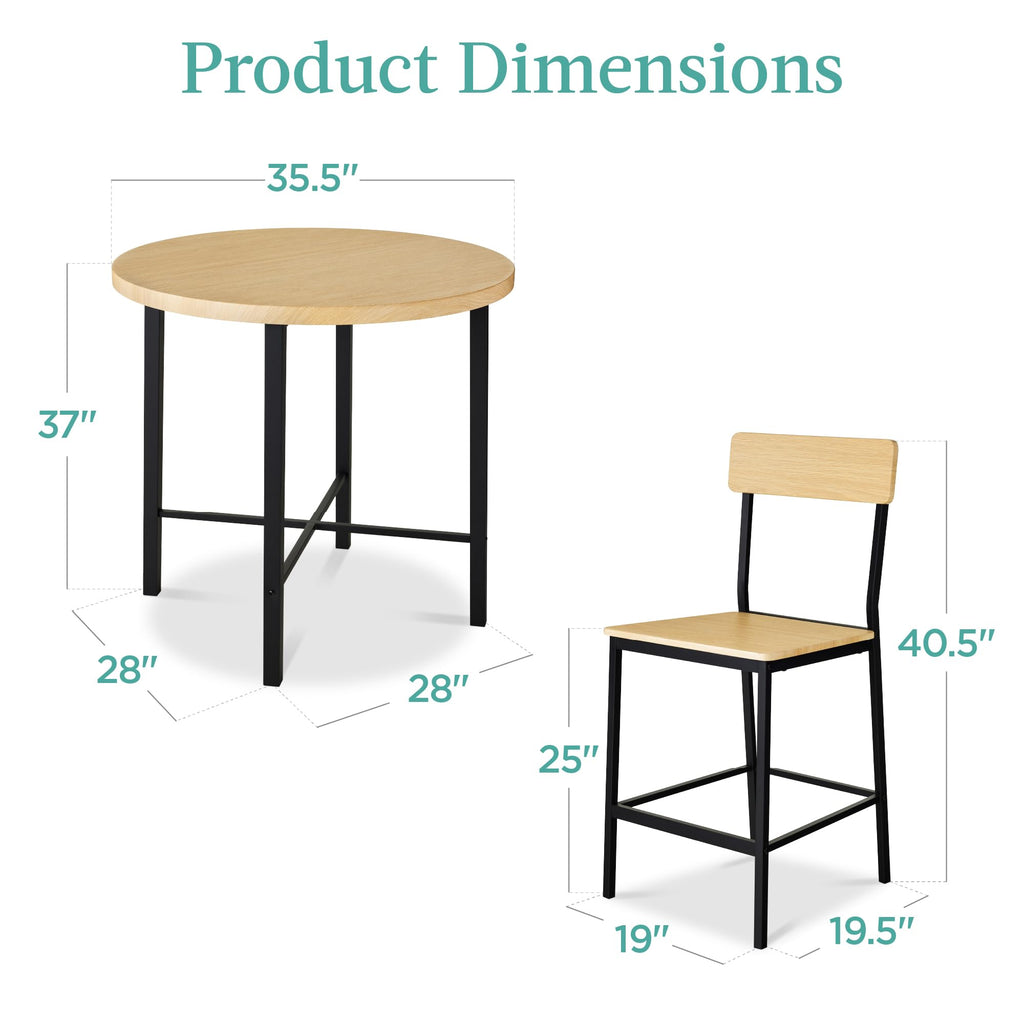 Choice Products 5-Piece Modern Round Counter Height Dining Set Kitchen, Dining Room w/ 4 Chairs, 1.5in Thick Table