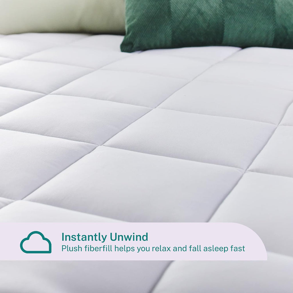 Dual Layer 4 Inch Memory Foam Mattress Topper, Queen Size, Ultra Soft Support, 3 Inch Cooling Gel Memory Foam Plus 1