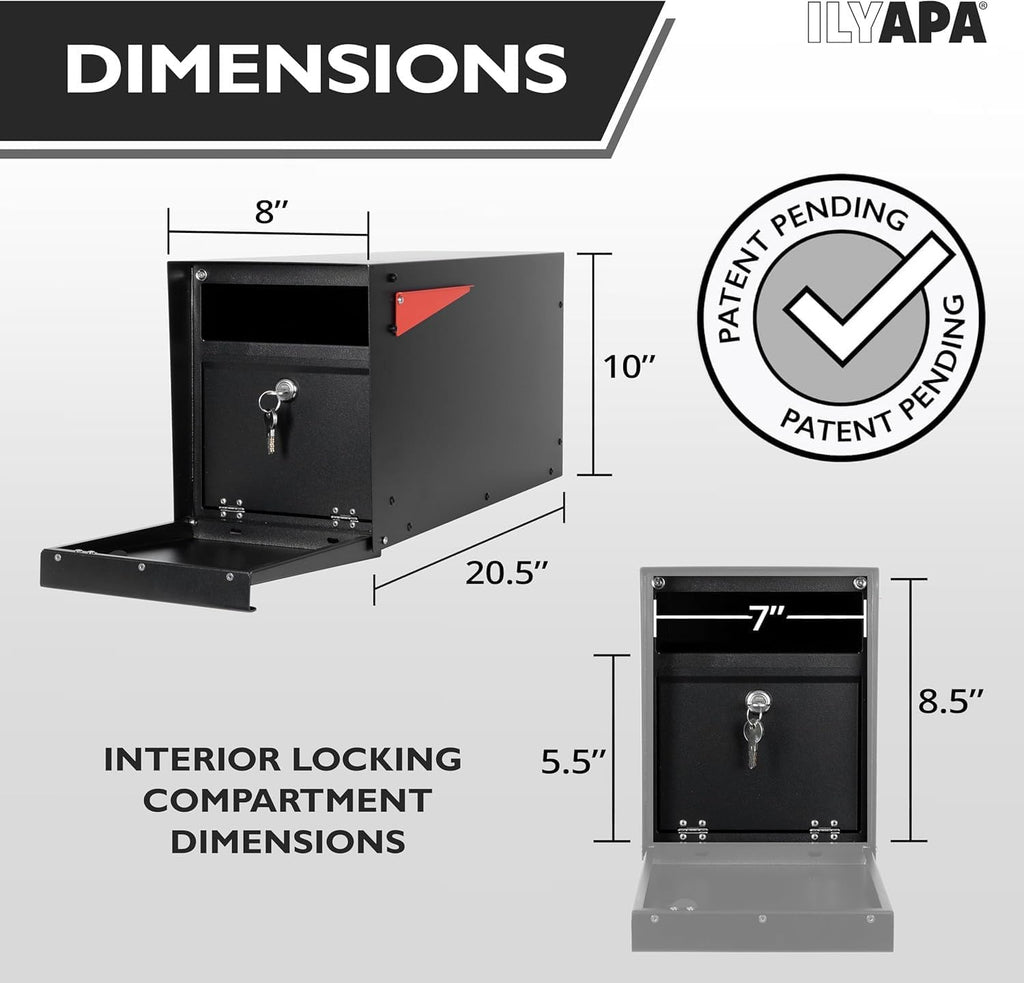 Keyed Single Mailbox Locking Mailbox with Lock and Key Modern Mailboxes Post Mount – Casa ...