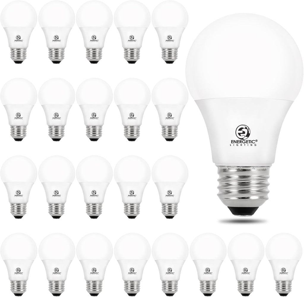 24-Pack A19 LED Light Bulb, 60 Watt Equivalent, Daylight 5000K, E26 Medium Base, Non-Dimmable LED Light Bulb, ETL Listed